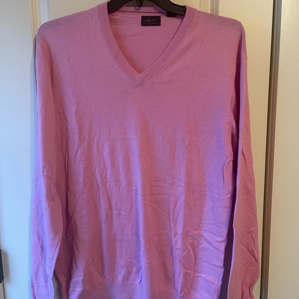 Greg Norman Collection Men's Light Pink V-Neck Sweater